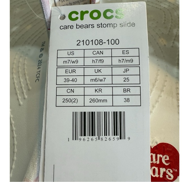 NWT Crocs Care Bears Stomp Slide Size 9 - Picture 5 of 6